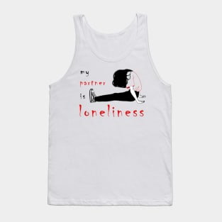 My Parnert is Loneliness Multicolor T-Shirt Design Tank Top